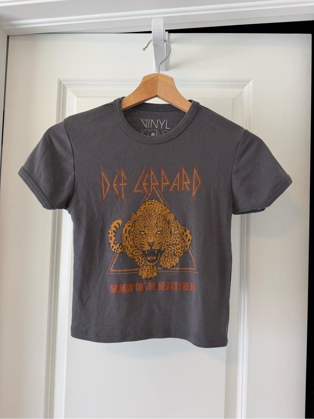 Def Leppard Gray Graphic Cropped Tee - Women's